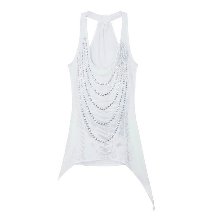 Damen Glitzerndes Tanktop mit asymmetrischem Schnitt Drune