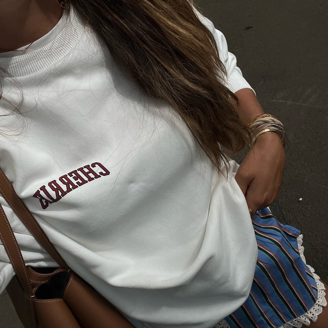 Damen lässiger Sweatshirt mit kreativem Fruchtmotiv Drune