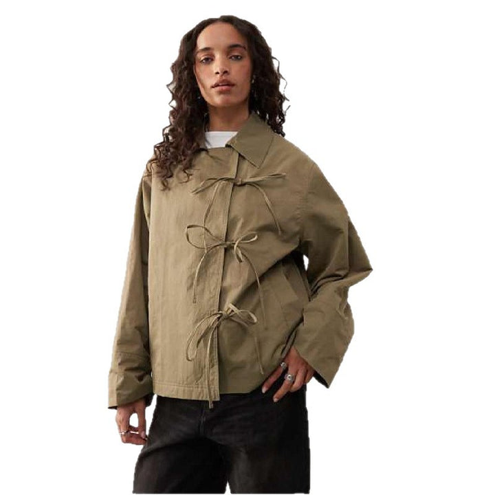 Damen Freizeitjacke mit modernen Bindegurten und lässigem Schnitt Drune