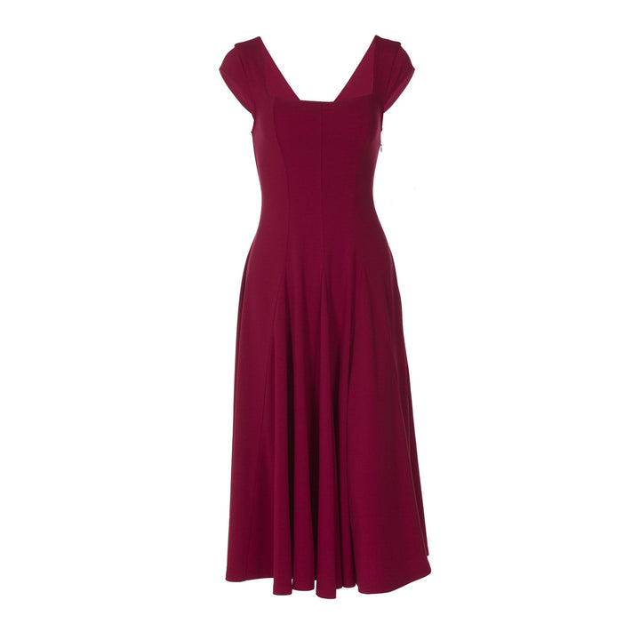 Damen Elegantes Maxikleid mit quadratischem Ausschnitt und fließendem Rock Drune