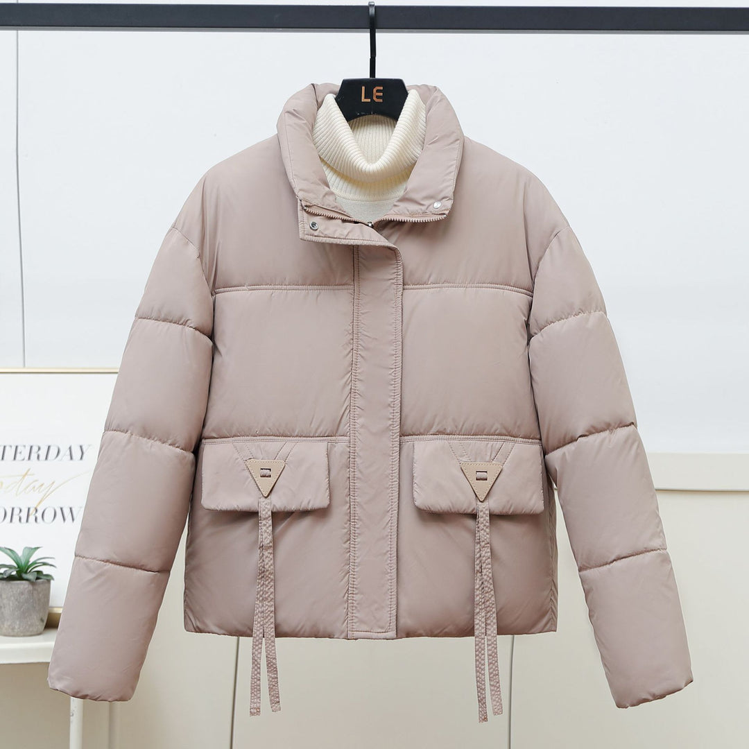 Damen gesteppte Übergangsjacke mit hohem Kragen und modernen praktischen Taschen Drune