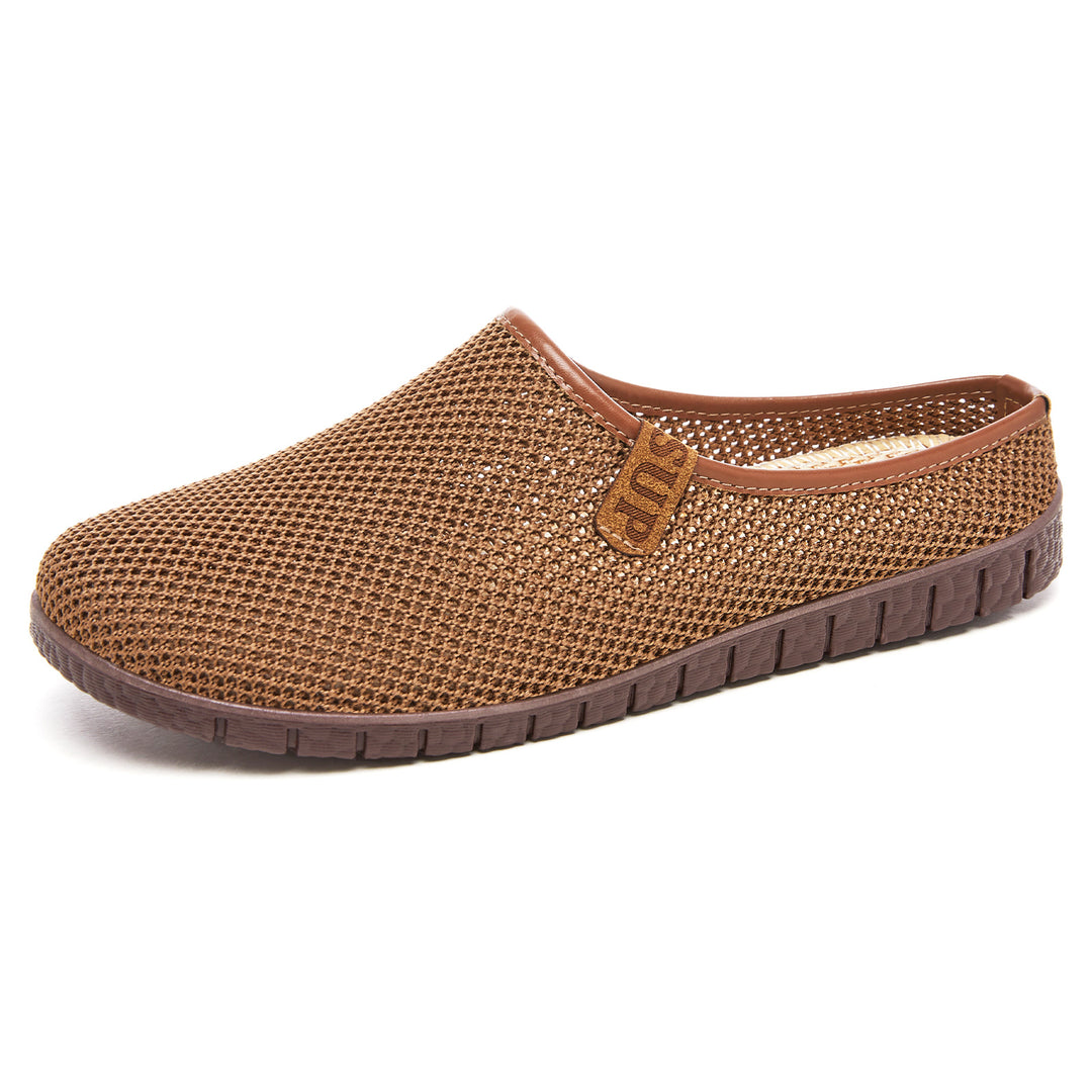 Damen nan atmungsaktiver gestrickter Slipper mit gewebtem Komfortfußbett und flexibler Profilsohle Drune