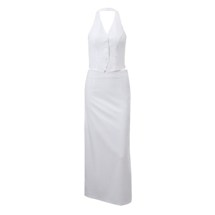 Damen Elegantes Maxikleid mit tiefem V-Ausschnitt und tailliertem Oberteil Drune
