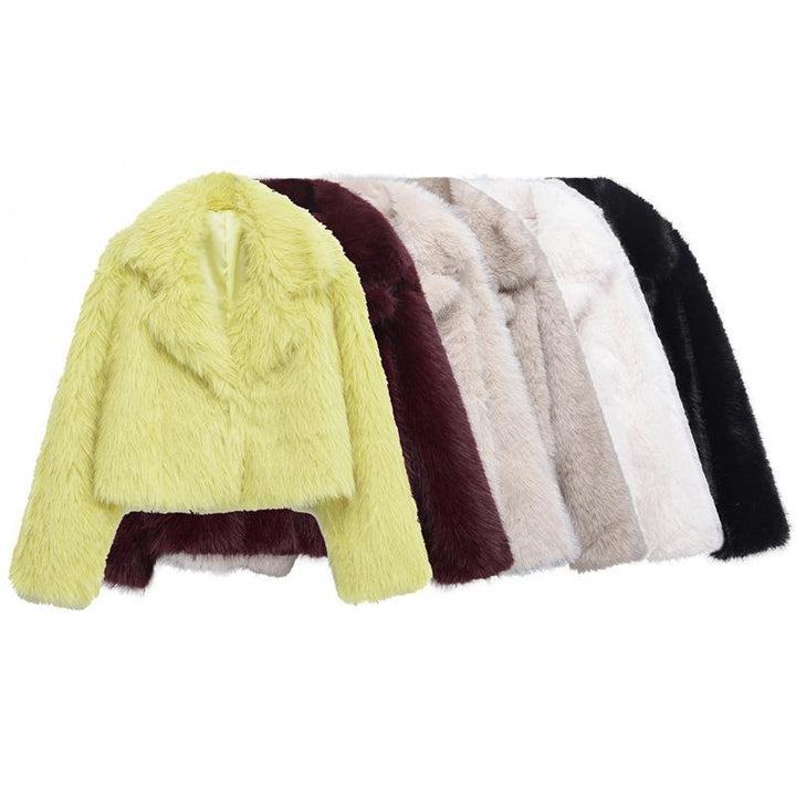 Damen modischer Fellblazer Drune