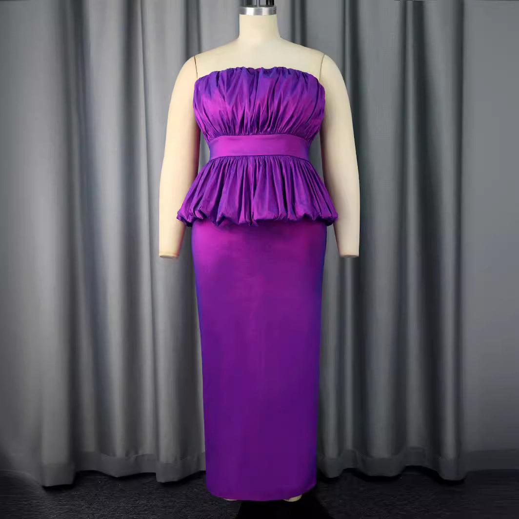 Damen Elegantes Cocktailkleid mit voluminösem Oberteil und figurbetontem Rock Drune