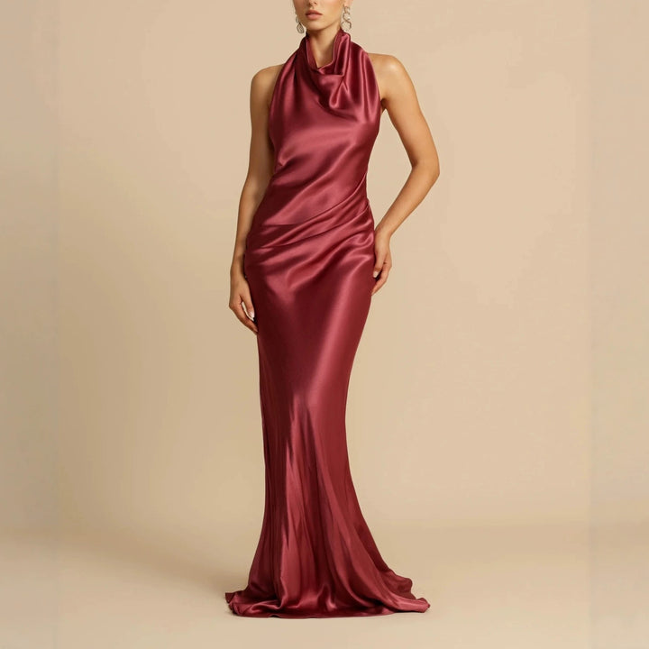 Damen Elegantes Longdress mit schimmerndem Halsbereich Drune