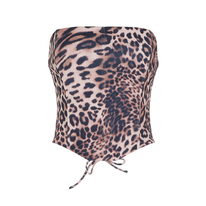 Damen Bustier mit animalischem Druck und figurformendem Schnitt Drune