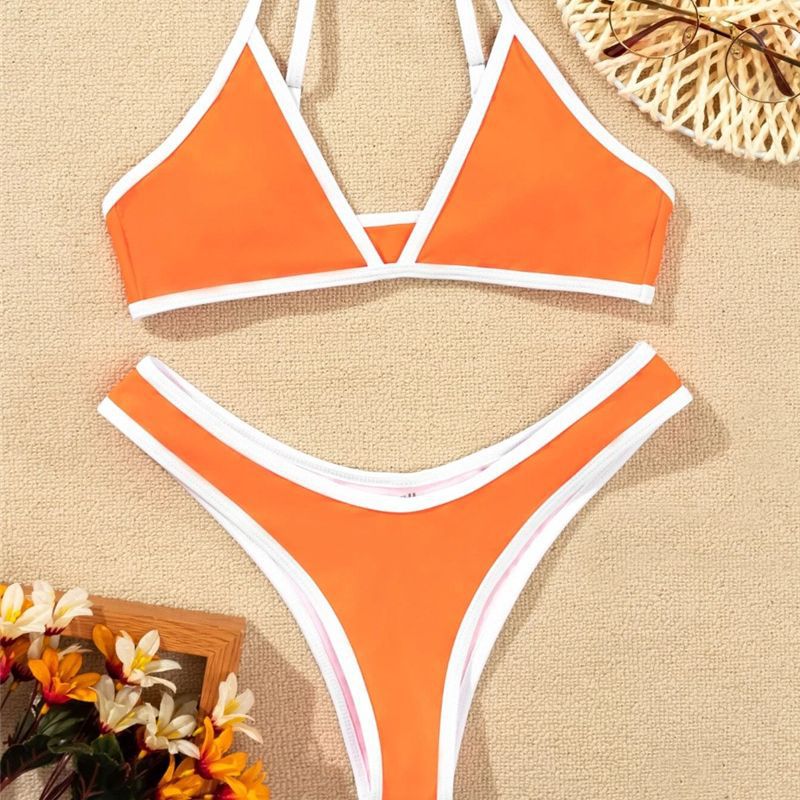 Damen Triangle Bikini Set mit Kontrastbesatz Drune