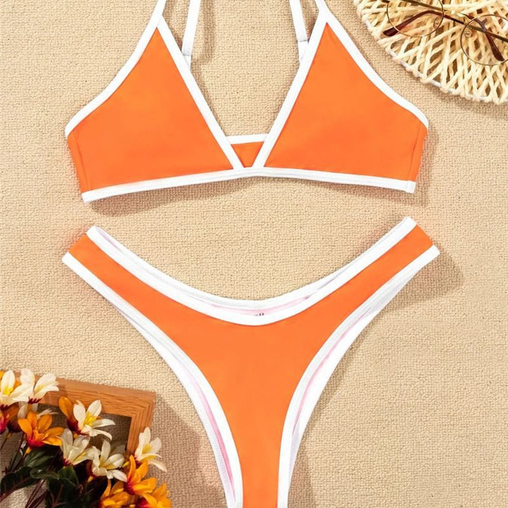 Damen Triangle Bikini Set mit Kontrastbesatz Drune