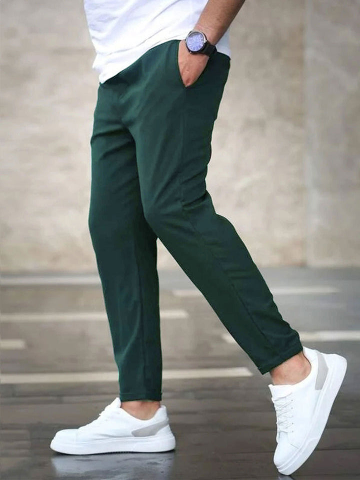 Herren lässige Freizeithose mit elastischem Bund und praktischen Taschen Drune