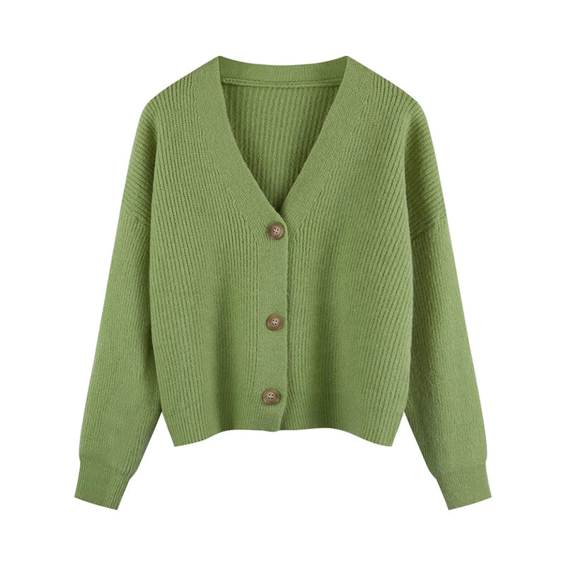 Damen Strickjacke mit V-Ausschnitt und hochwertigen Knopfdetails Drune
