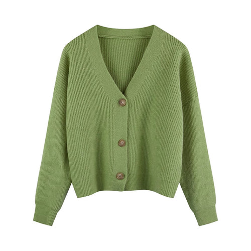 Damen Strickjacke mit V-Ausschnitt und hochwertigen Knopfdetails Drune