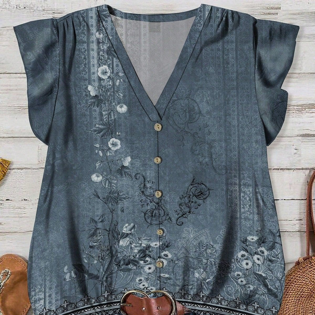 Damen Bluse mit floralem Muster Drune