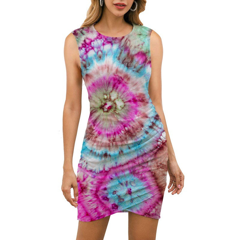 Damen Wickelkleid mit floralem Mandala-Design und taillierter Passform Drune