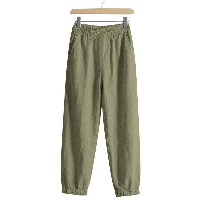 Damen lässige Freizeithose mit lockerem Schnitt und elastischem Bund Drune