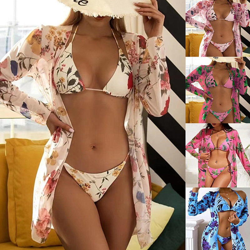Damen Strandüberwurf mit floralem Design und leichtem Stoff Drune