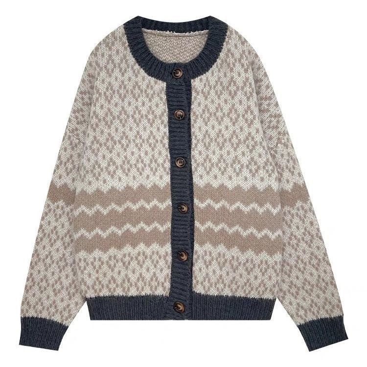 Damen modische Strickjacke im Norweger-Stil Drune