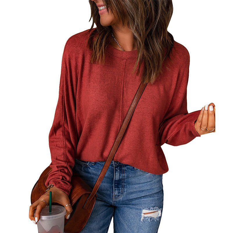 Damen lässiges Sweatshirt mit weitem Schnitt und strukturiertem Material Drune