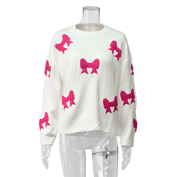 Damen modischer Pullover mit auffälligen Schleifendetails Drune