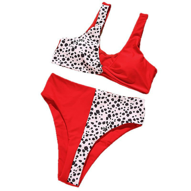 Damen Zweiteiliges Bikini-Set mit asymmetrischem Design und hohem Beinausschnitt Drune