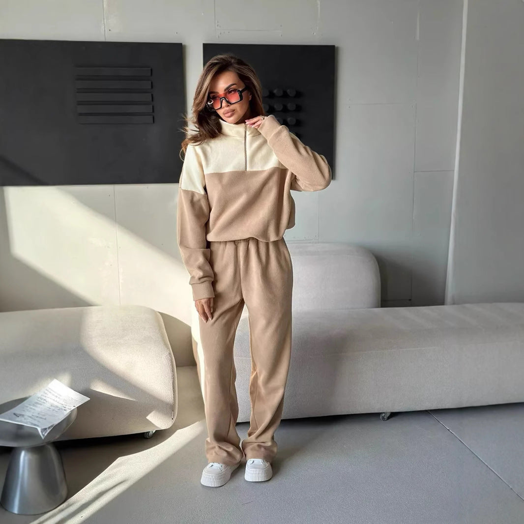 Damen Modisches Loungewear-Set mit Reißverschluss Drune