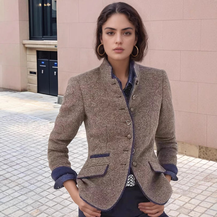 Damen Hochwertiger und eleganter Blazer mit Knopfdetails Drune
