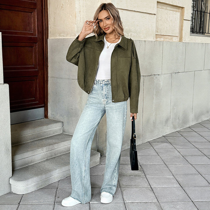 Damen Oversized Jacke mit lässigem Schnitt und robustem Material Drune