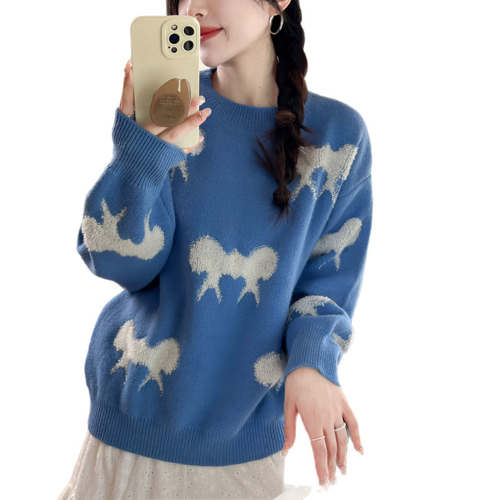 Damen Strickpullover mit verspieltem Tiermotiv und lässigem Schnitt Drune