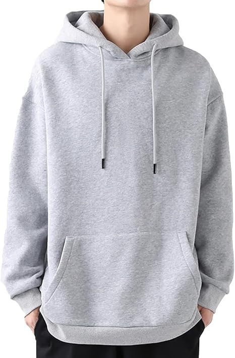 Herren nan lässiger Kapuzenpullover mit Kängurutasche, Tunnelzug und gerippten Bündchen Drune