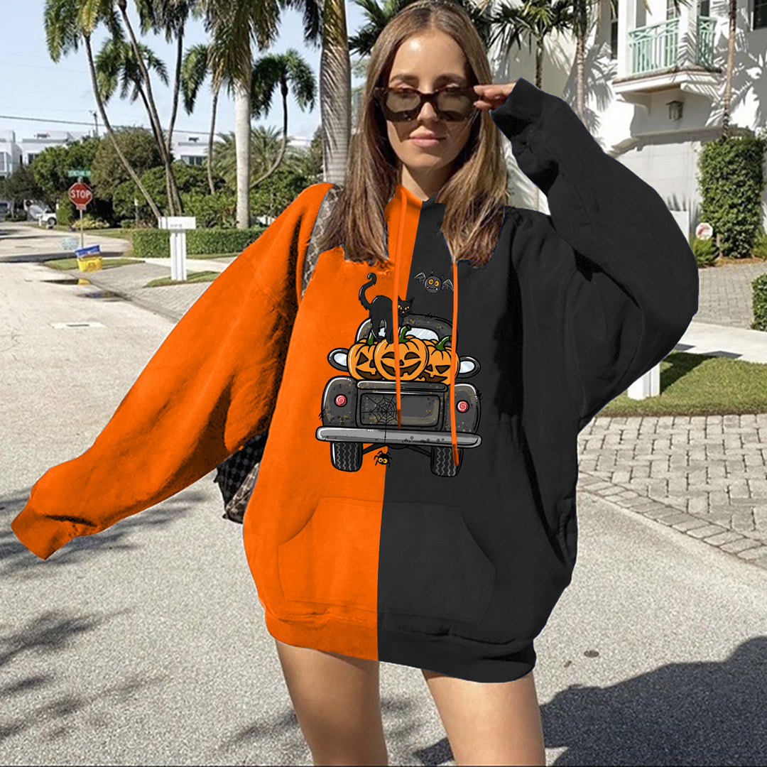 Damen Kapuzenpullover mit Halloween-Motiv Drune