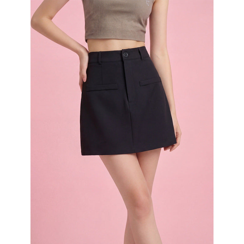 Damen Modischer Minirock mit eleganter Schnittführung und praktischen Taschen Drune