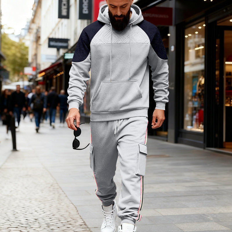 Herren nan zweiteiliges Utility-Freizeitset mit Kapuzenpullover und Cargo-Jogginghose Drune