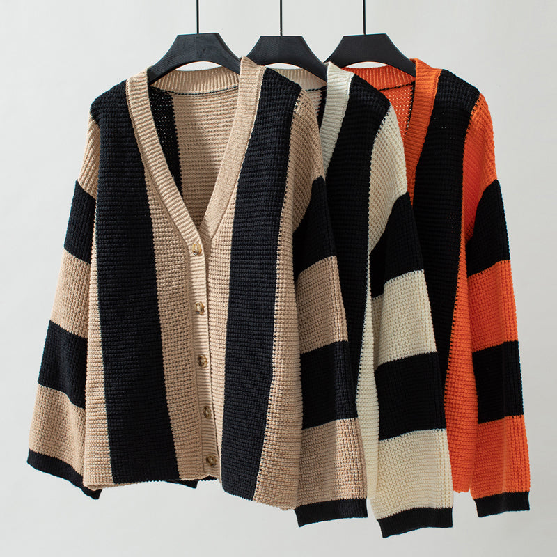 Drune | Gestreifter Strick Strickjacke