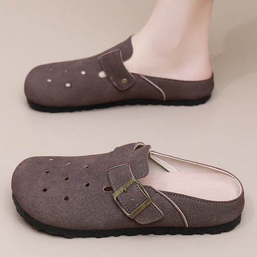 Damen nan lässiger Clog-Slipper mit verstellbarer Schnalle und ergonomischem Komfortfußbett Drune