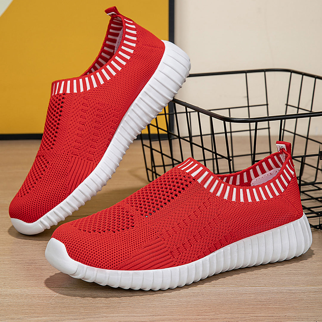 Damen nan elastischer Schlupf-Komfort-Sneaker mit dreidimensionaler Strickstruktur und profilierter Leichtsohle Drune