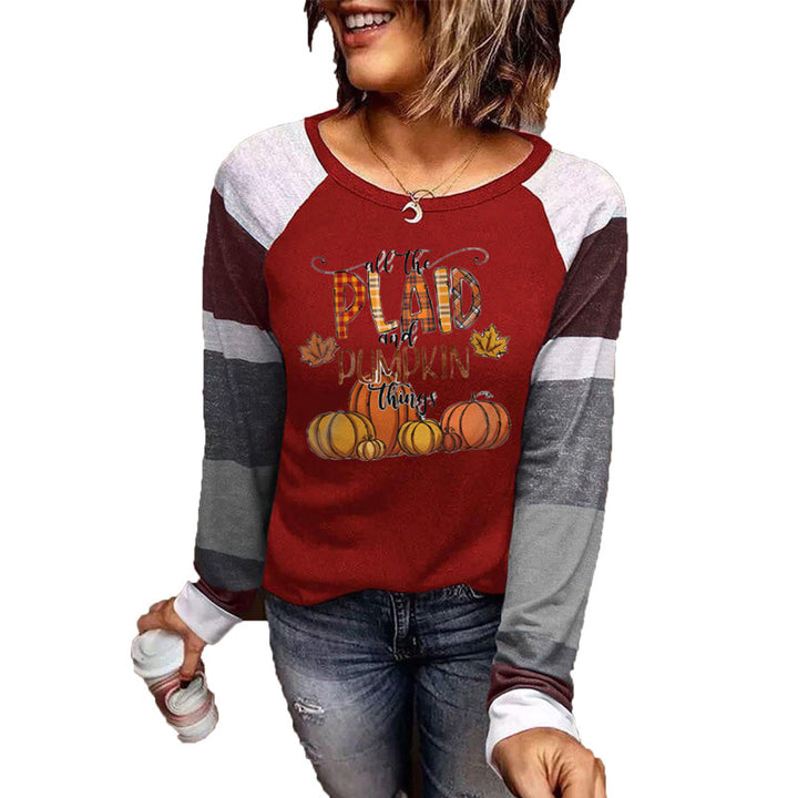 Damen lässiger Longsleeve mit kreativem Druckdesign Drune