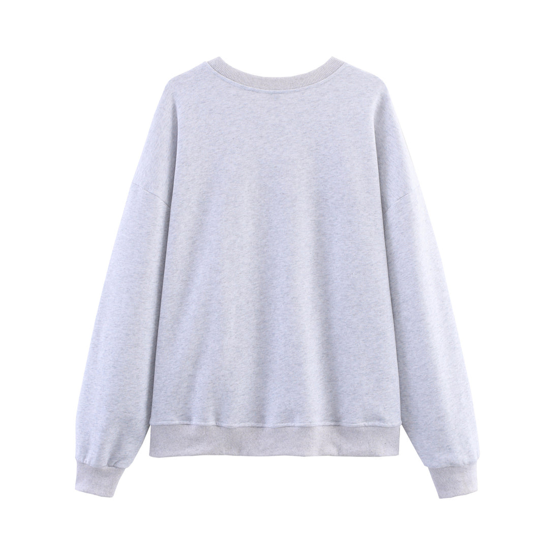 Damen Oversized Sweatshirt mit buntem Schriftzug Drune