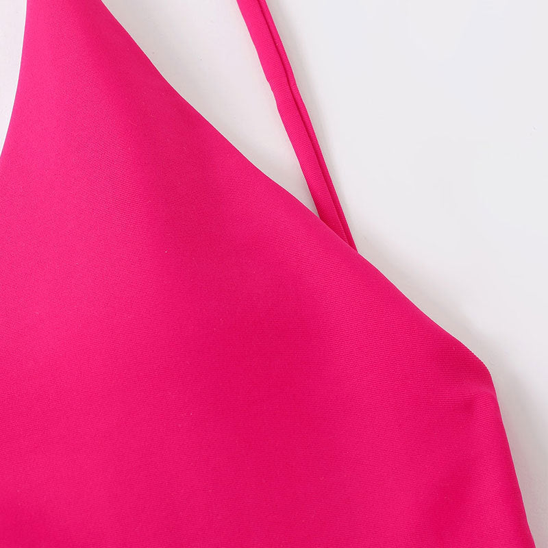 Damen Einteiler Badeanzug mit elegantem V-Ausschnitt Drune