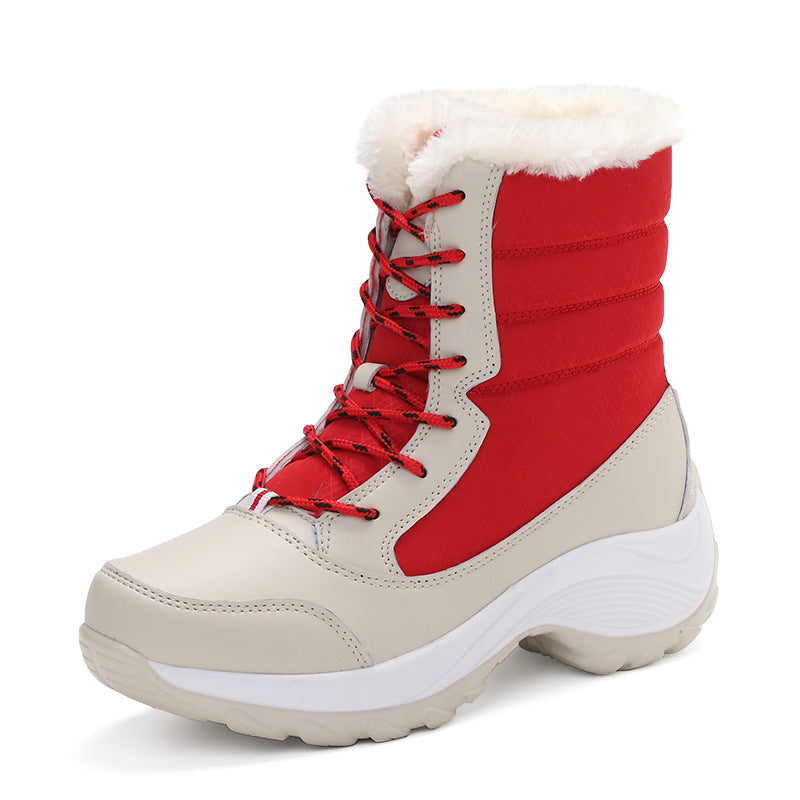 Damen Warme Winterstiefel mit Fleece-Futter und rutschfester Sohle Drune