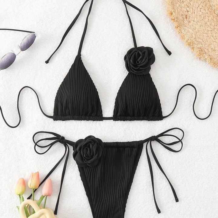 Damen Triangel-Bikini mit floralem Akzent Drune