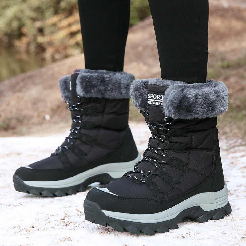 Damen Gefütterte Winterboots mit rutschfester Sohle und isolierendem Futter Drune