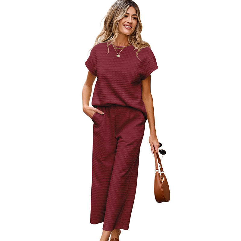 Damen Kombi-Outfit aus hochwertigem Stoff mit integriertem Gummibund und modischen Weiten Drune