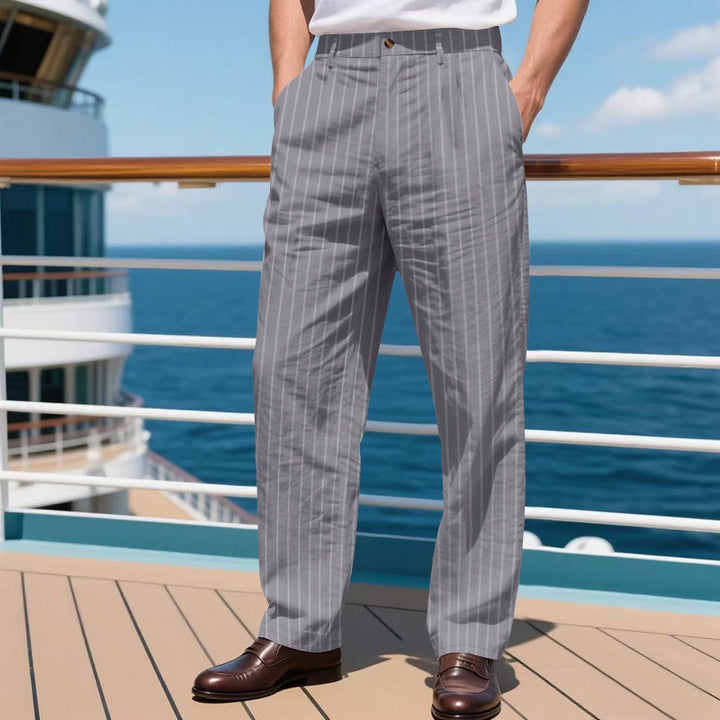 Herren elegante Streifen-Hose Drune