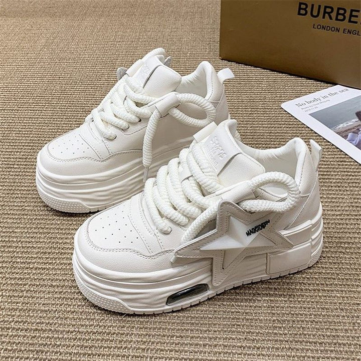 Damen Plattform-Sneaker mit modischem Stern-Design und bequemer Dämpfung Drune