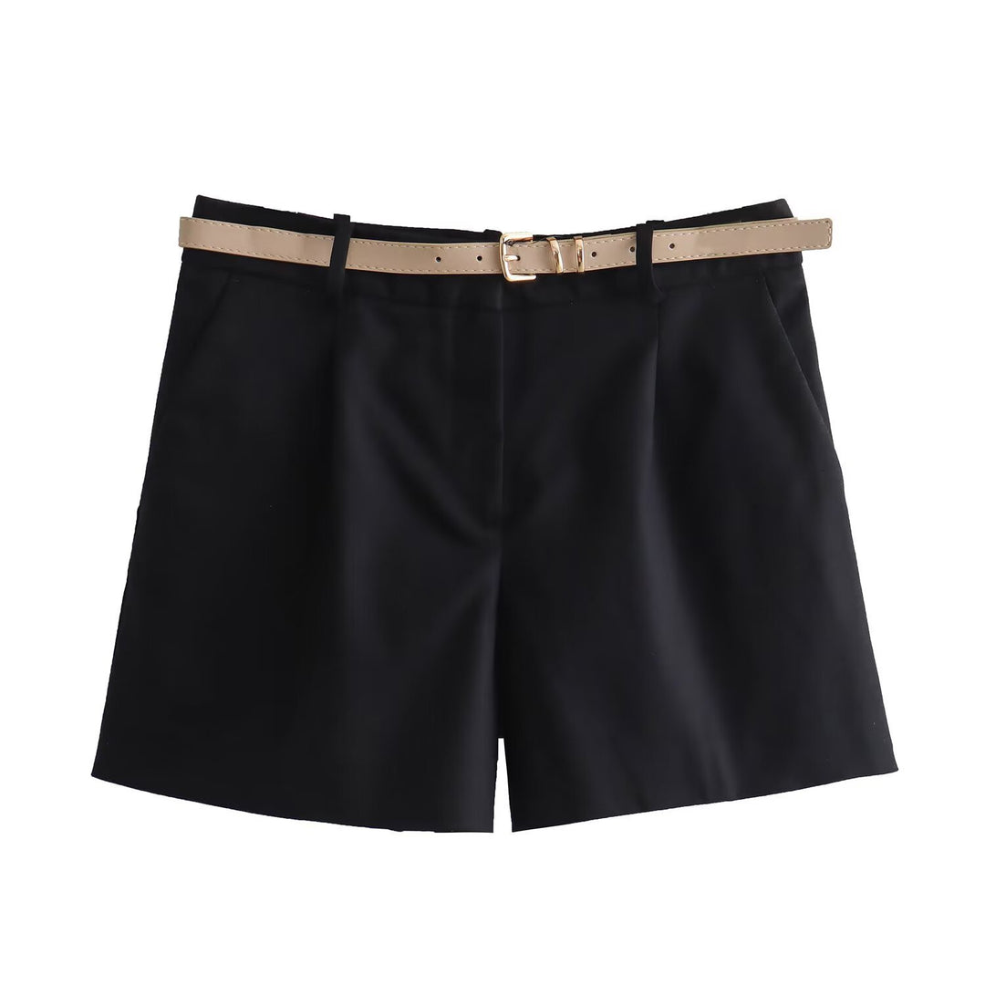 Damen elegante Shorts mit praktischem Gürtel Drune