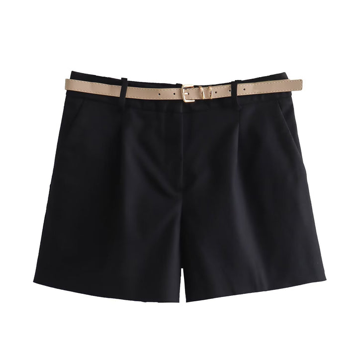 Damen elegante Shorts mit praktischem Gürtel Drune