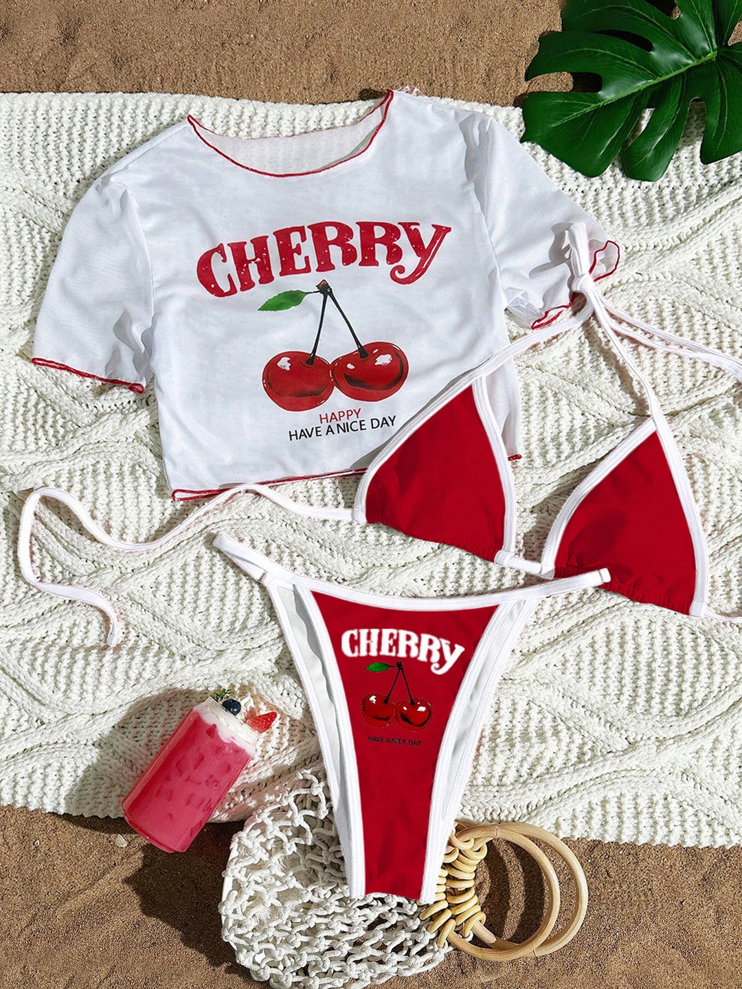 Damen Bikini-Set mit kreativem grafischen Design Drune