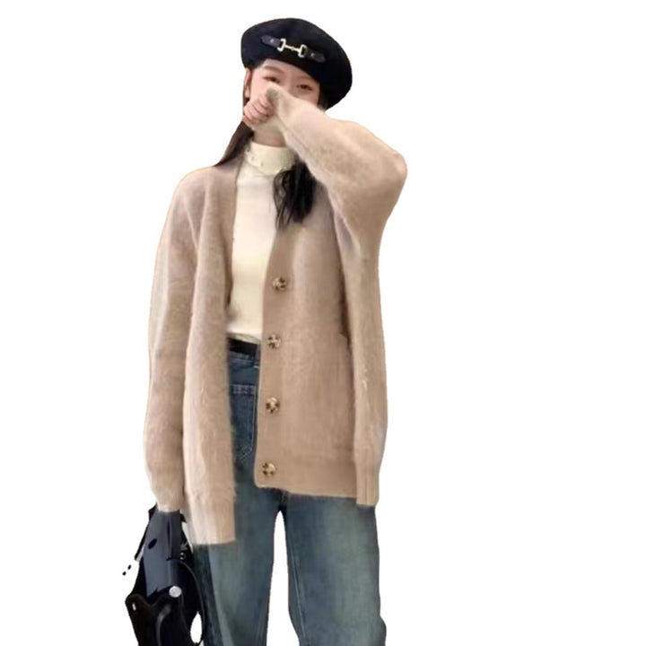 Damen kuscheliger Cardigan mit Knopfleiste Drune
