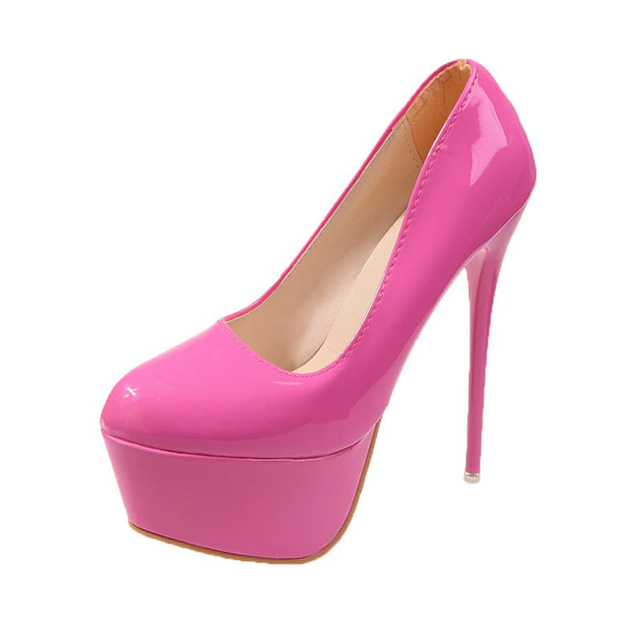 Damen Plateau-Pumps mit glänzendem Obermaterial und hohem Stiletto-Absatz Drune