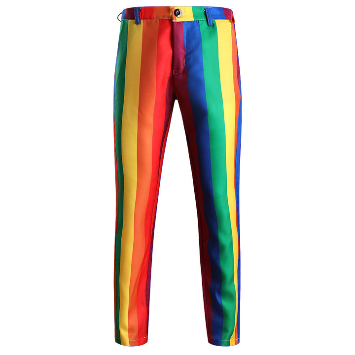 Unisex nan schmal geschnittene Chinohose mit vertikalem Streifenmuster und elastischem Bund Drune